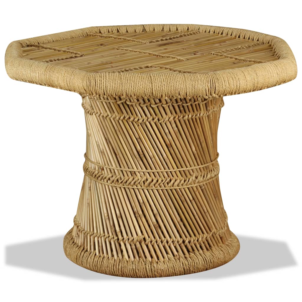 Mesa de centro octogonal de bambú 60x60x45 cm