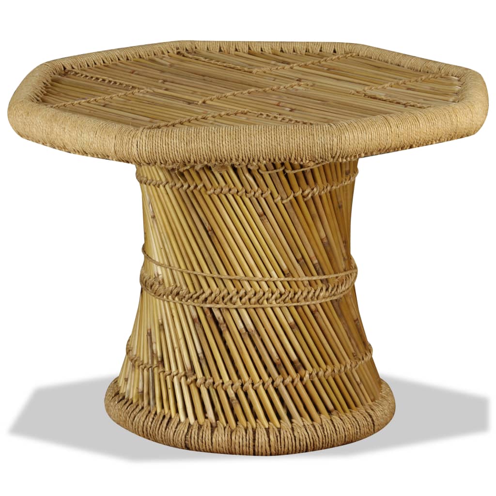 Mesa de centro octogonal de bambú 60x60x45 cm