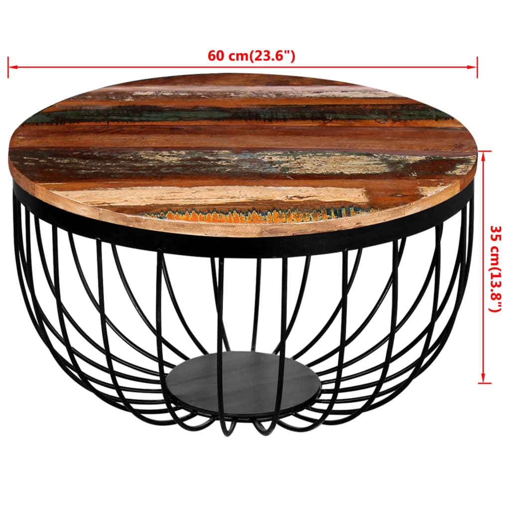 Mesa de centro madera maciza reciclada