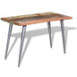 Mesa de comedor de madera maciza reciclada 120x60x76 cm