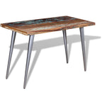 Mesa de comedor de madera maciza reciclada 120x60x76 cm