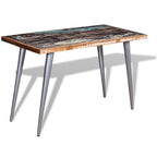 Mesa de comedor de madera maciza reciclada 120x60x76 cm