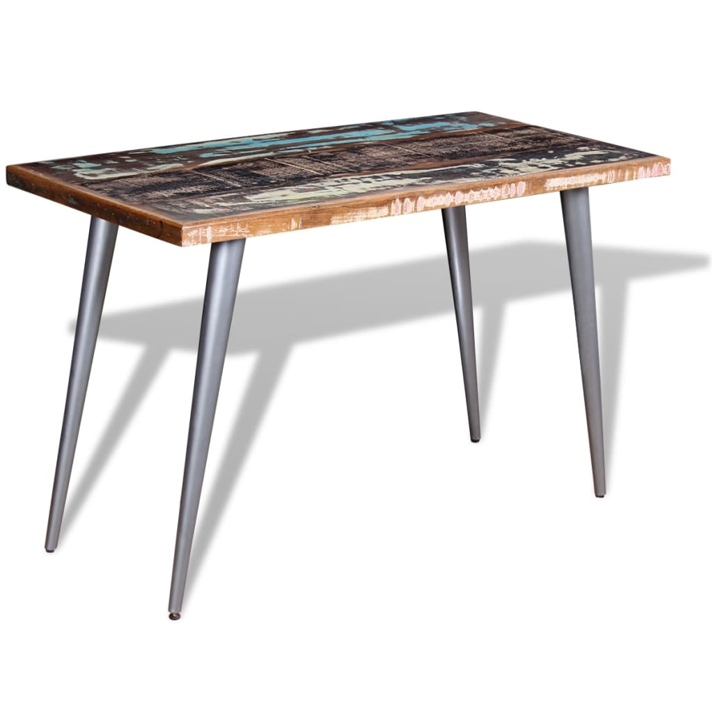Mesa de comedor de madera maciza reciclada 120x60x76 cm