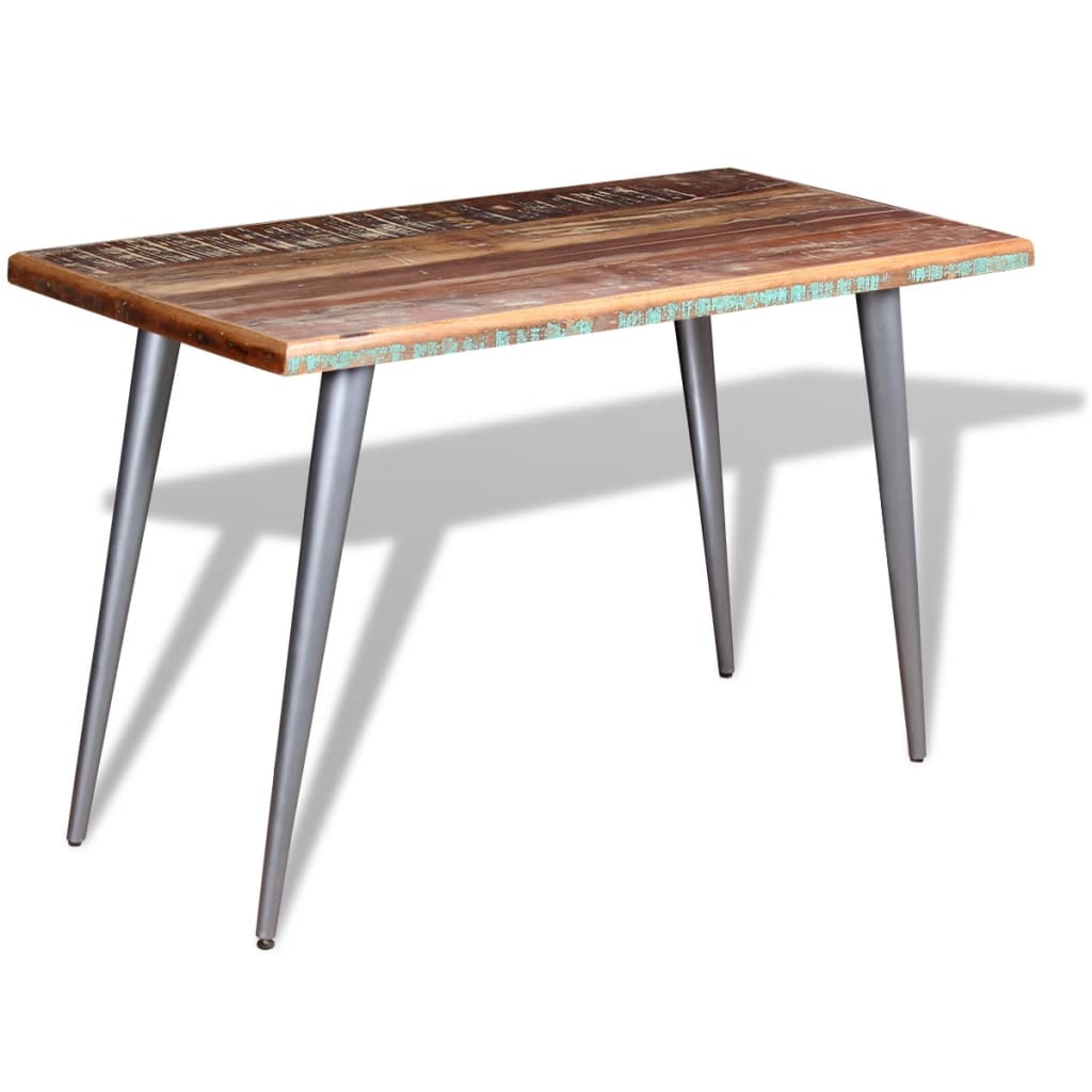 Mesa de comedor de madera maciza reciclada 120x60x76 cm