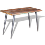 Mesa de comedor de madera maciza reciclada 120x60x76 cm
