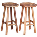 Taburetes de barra de cocina 2 unidades madera maciza de acacia