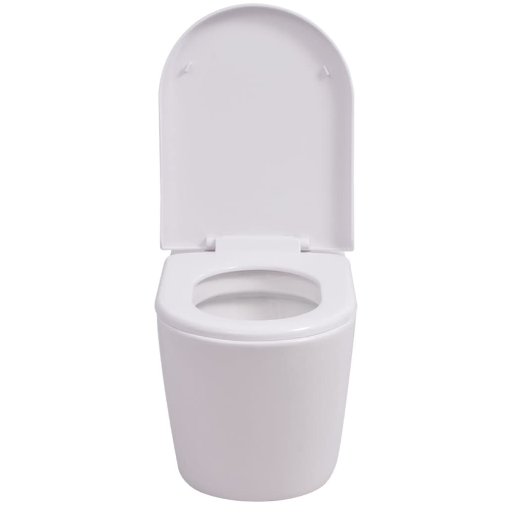 Inodoro de montaje en pared de cerámica blanco