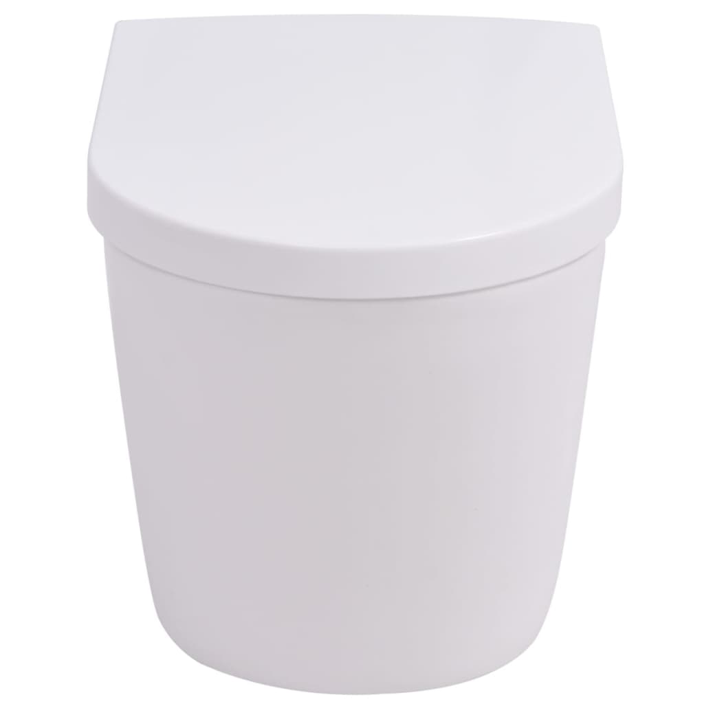 Inodoro de montaje en pared de cerámica blanco