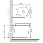 Inodoro de montaje en pared de cerámica blanco