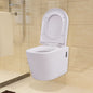 White ceramic wall-mounted toilet