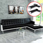 L-shaped sofa bed white synthetic leather