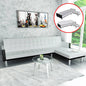L-shaped sofa bed white synthetic leather