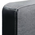 Sofá cama en forma de L de tela en negro y gris