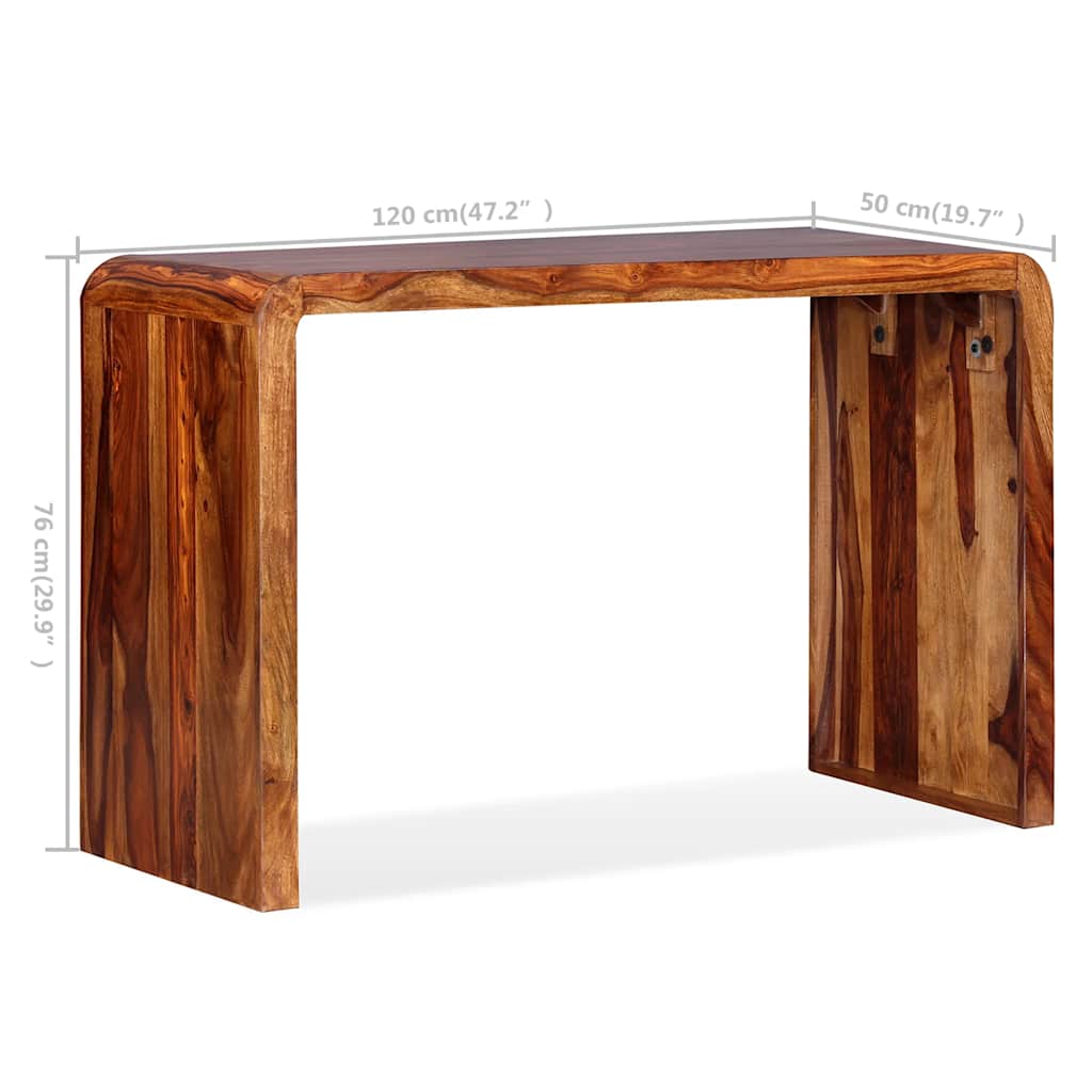 Aparador/escritorio madera maciza de acacia marrón