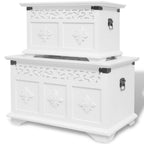 Set de baúles de almacenamiento 2 unidades blanco