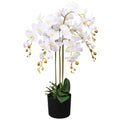 Planta de orquídea artificial con macetero blanca 75 cm