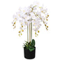 Artificial orchid plant with white pot 75 cm