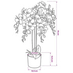 Planta de orquídea artificial con macetero blanca 75 cm