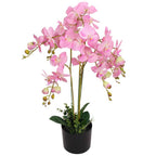 Artificial orchid plant with pink pot 75 cm