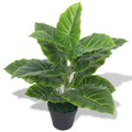 Artificial taro plant with green pot 45 cm