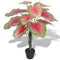 Artificial caladium plant with pot 85 cm green