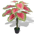 Artificial caladium plant with pot 85 cm green