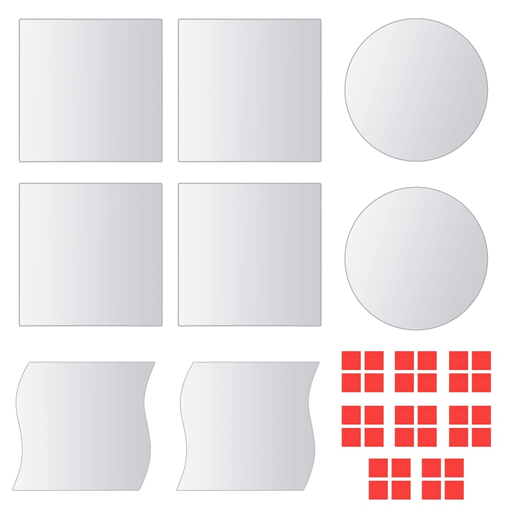 Azulejos de espejo 24 unidades cuadrados vidrio