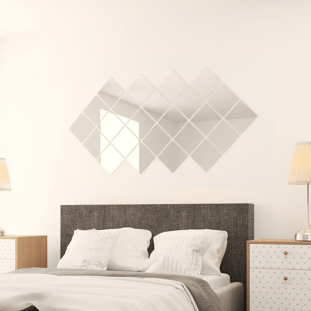 Azulejos de espejo 24 unidades cuadrados vidrio