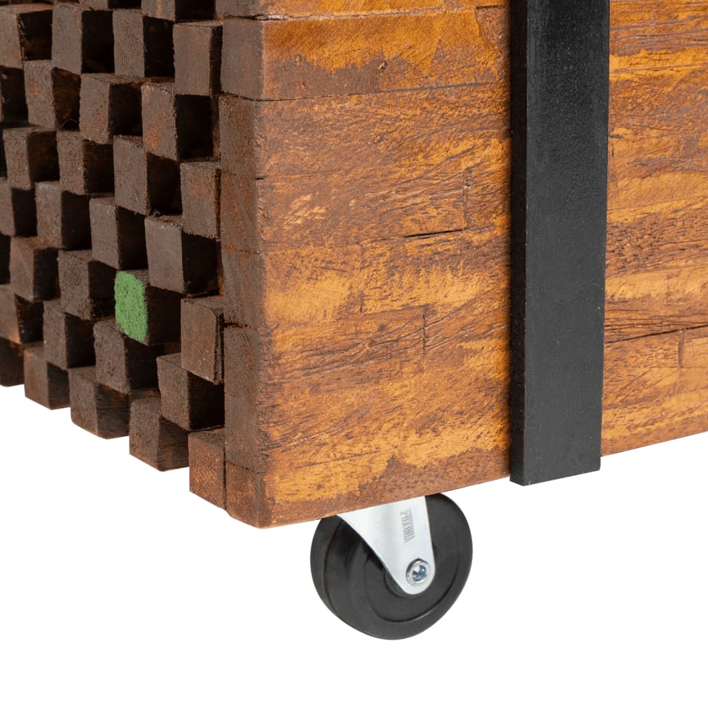 Mesa auxiliar de madera de teca 60x60x38 cm