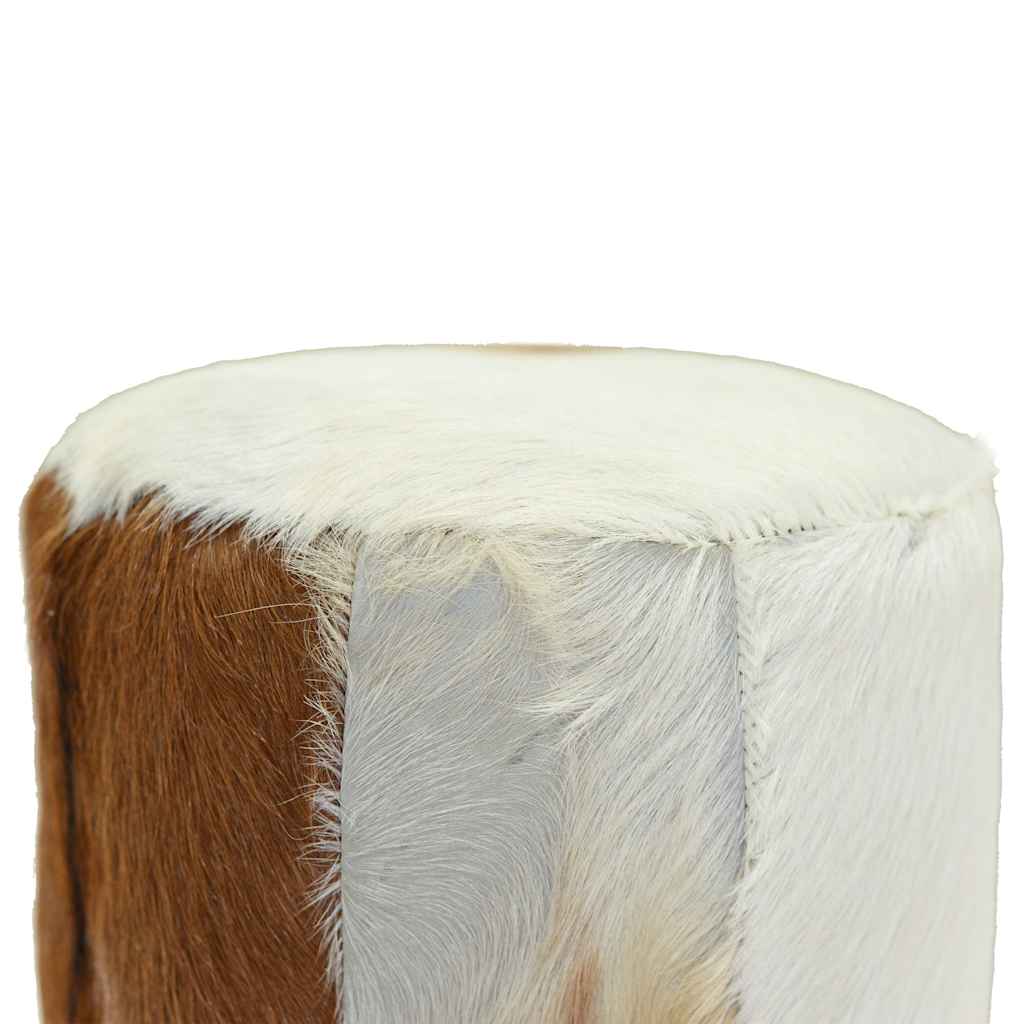 Taburete de cocina de piel de cabra y madera de teca maciza