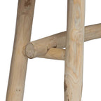 Banco de madera de teca con piel de cabra