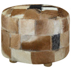 Puf redondo de piel de cabra 50x50x45 cm