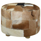 Puf redondo de piel de cabra 50x50x45 cm