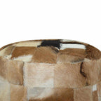 Puf redondo de piel de cabra 50x50x45 cm