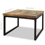 Mesa de centro de resina de teca 60x60x40 cm