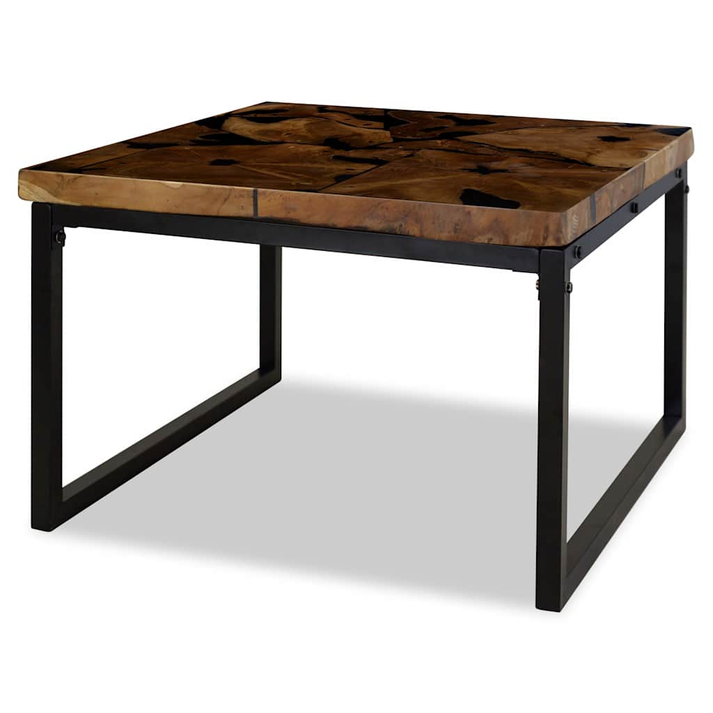 Mesa de centro de resina de teca 60x60x40 cm