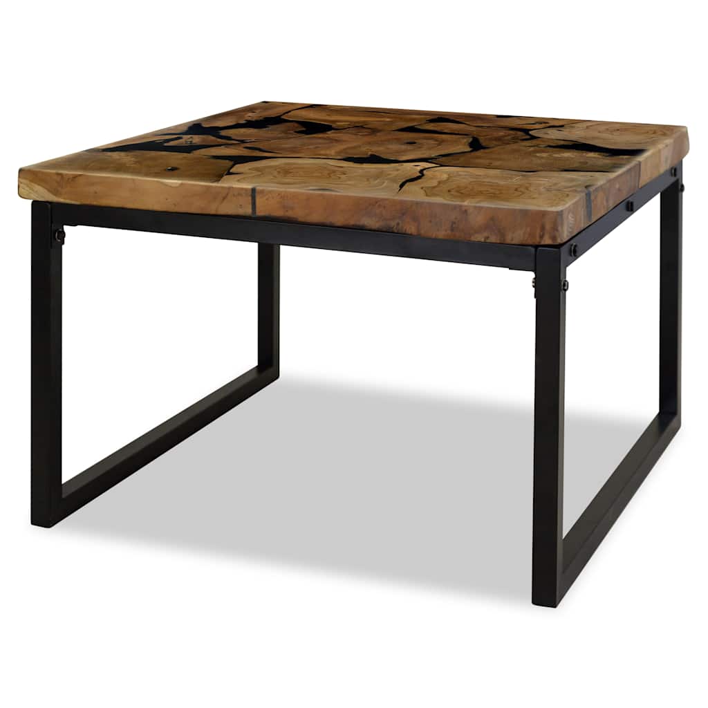 Mesa de centro de resina de teca 60x60x40 cm