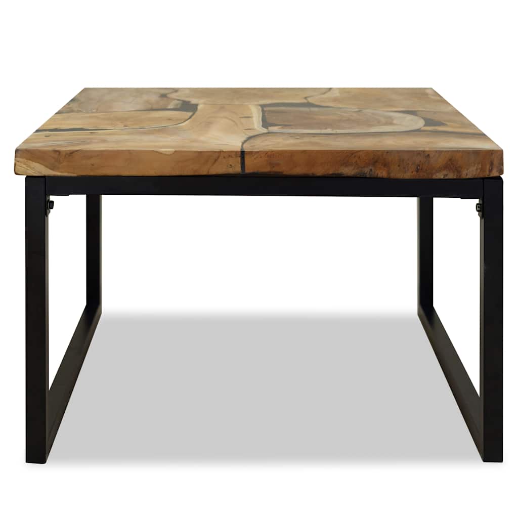 Mesa de centro de resina de teca 60x60x40 cm