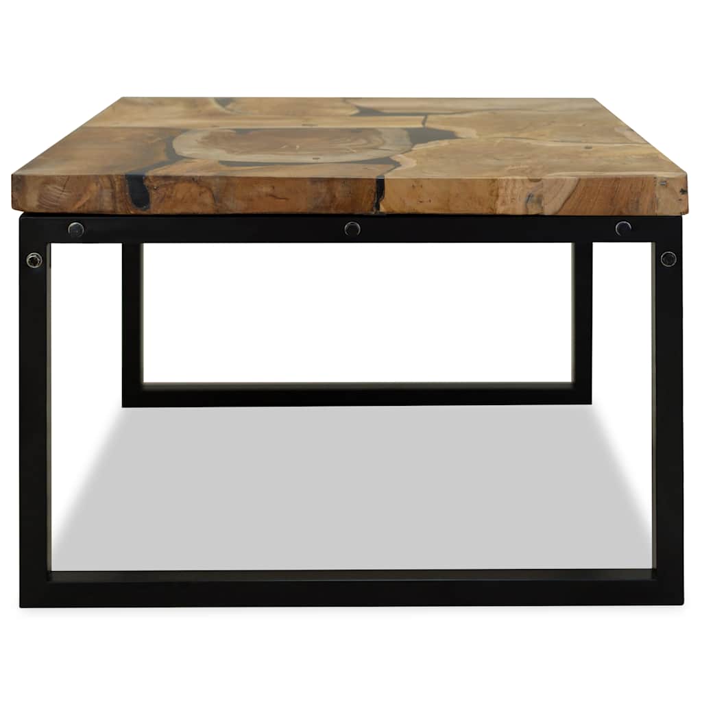 Mesa de centro de resina de teca 60x60x40 cm
