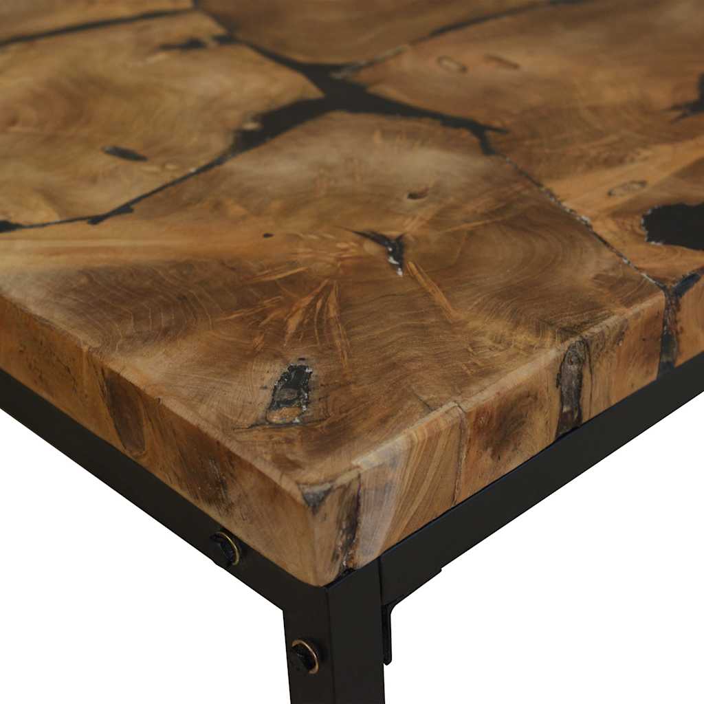 Mesa de centro de resina de teca 60x60x40 cm