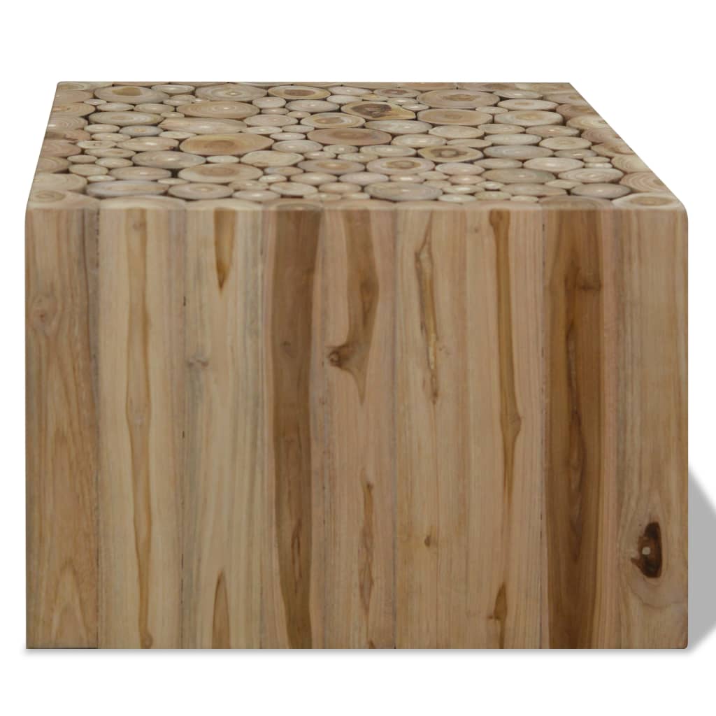 Mesa de centro de teca genuina 50x50x35 cm