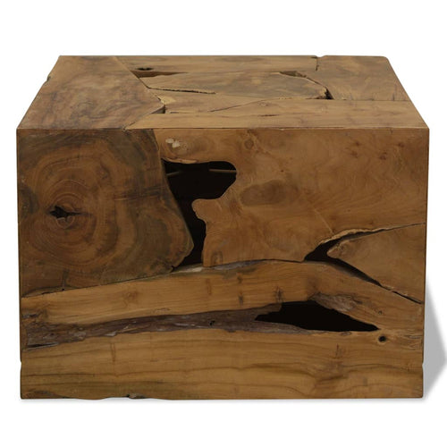 Brown genuine teak coffee table 50x50x35 cm