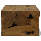 Mesa de centro de teca genuina marrón 50x50x35 cm