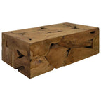Mesa de centro de teca genuina marrón 50x50x35 cm