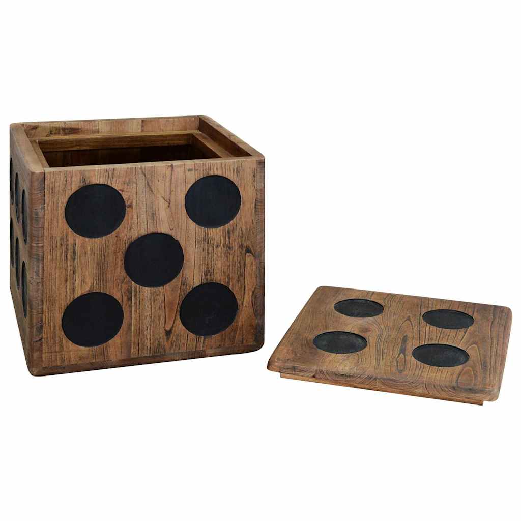 Caixa de armazenamento design de dado madeira Mindi 40x40x40 cm