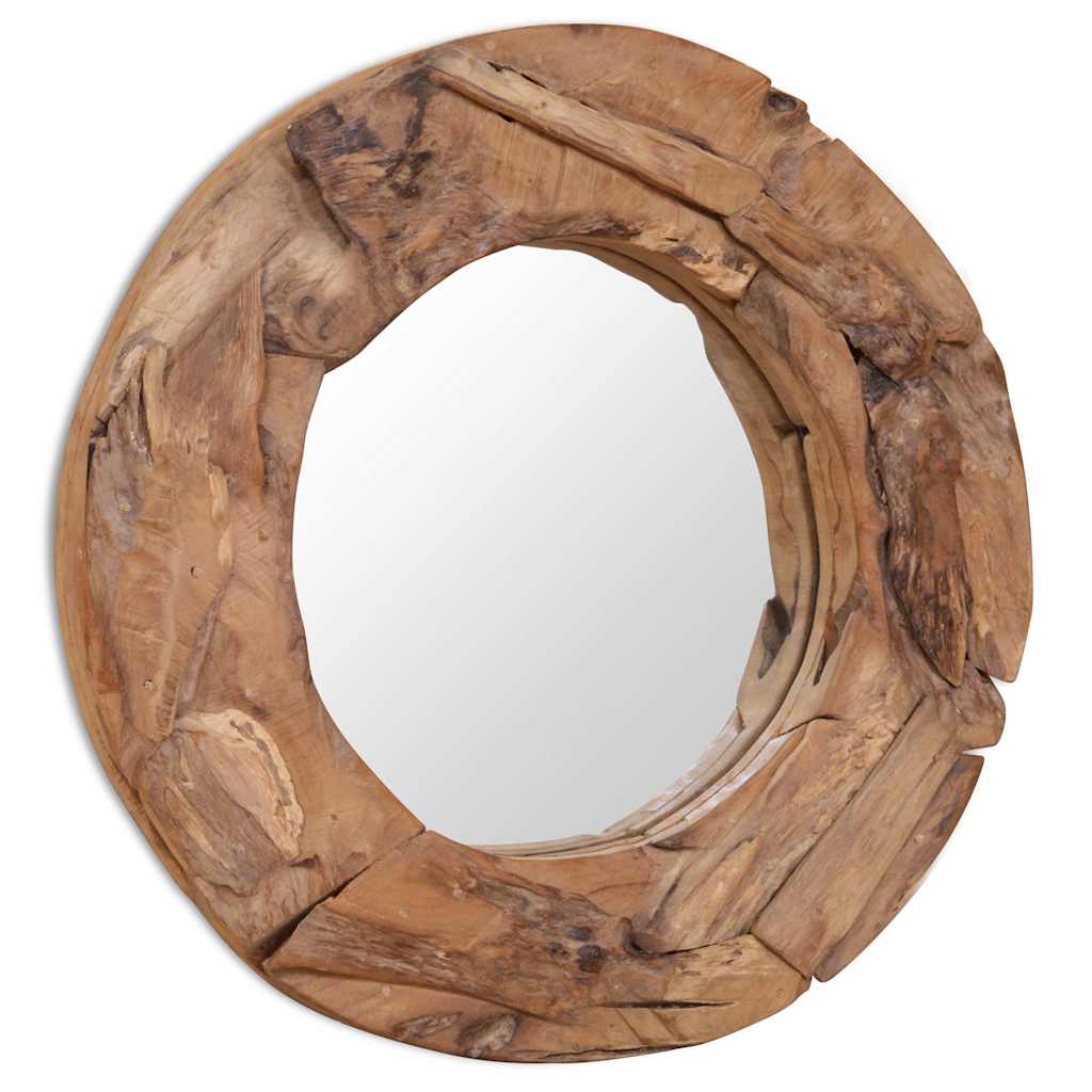 Espejo decorativo redondo teca 60 cm