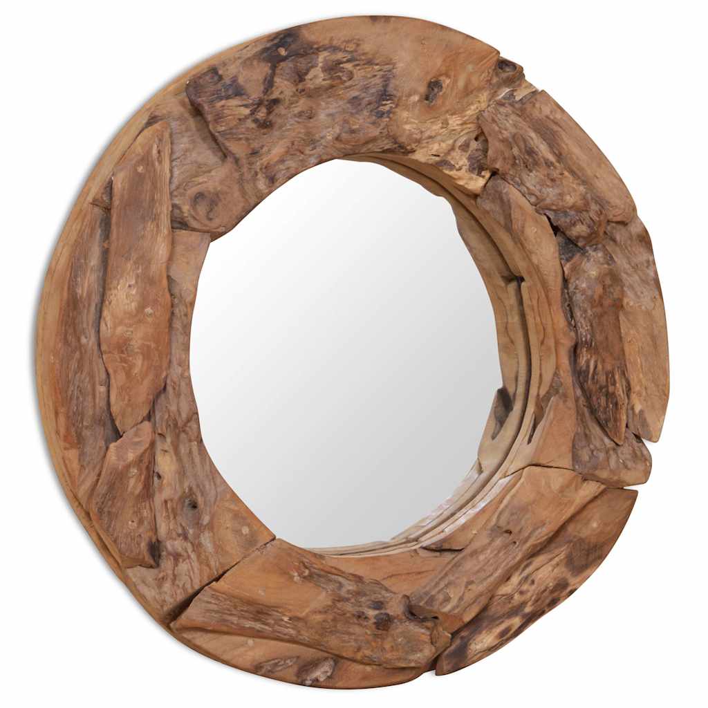 Espejo decorativo redondo teca 60 cm
