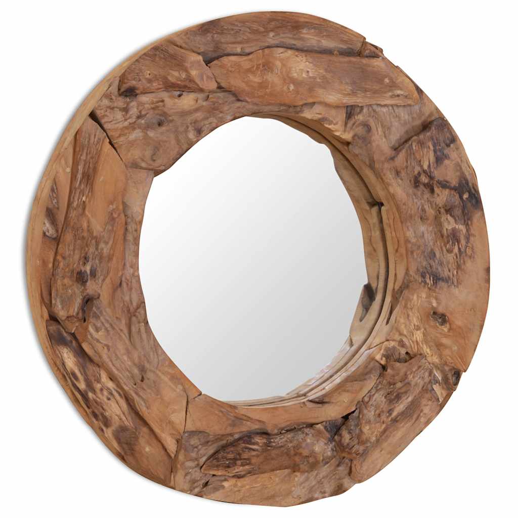 Espejo decorativo redondo teca 60 cm