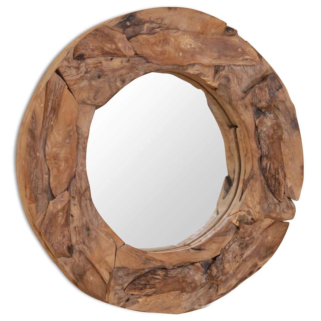 Espejo decorativo redondo teca 60 cm