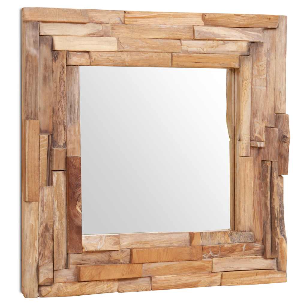Espejo decorativo cuadrado teca 60x60 cm